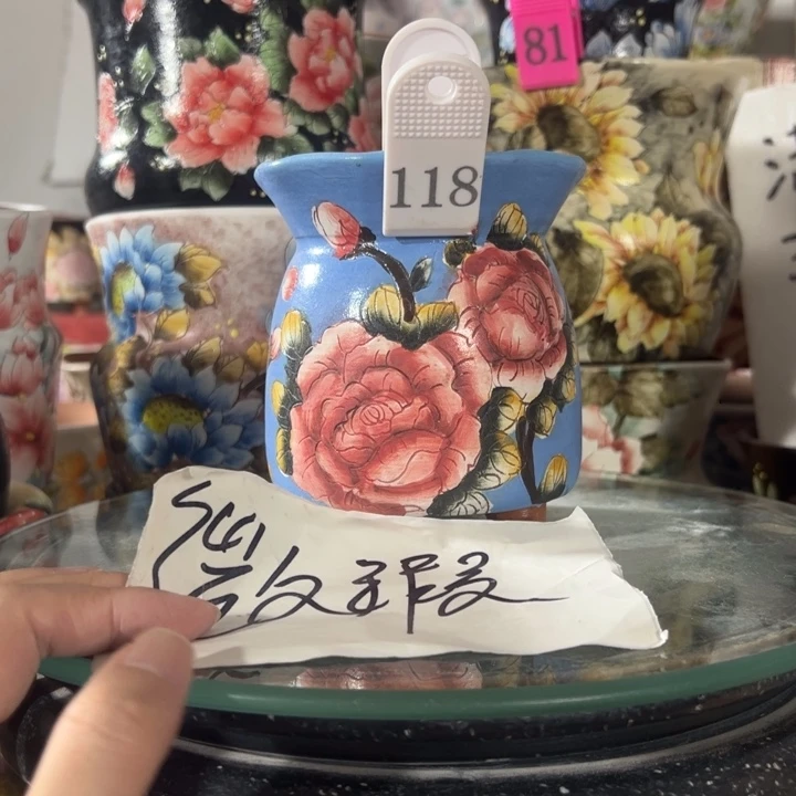 景德镇手绘花盆满38包邮偏远地区除外