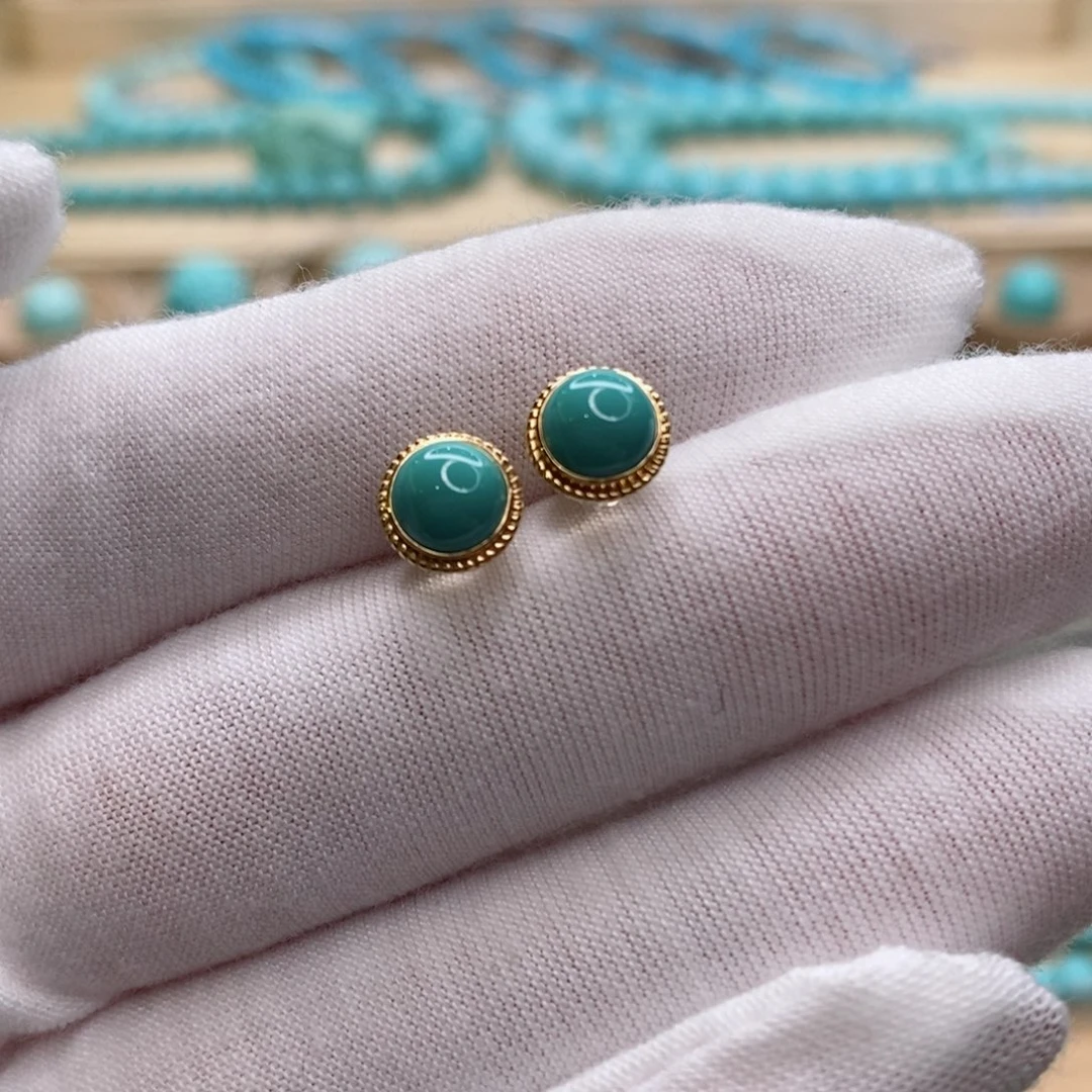 绿松石18K金镶嵌珠宝奇石