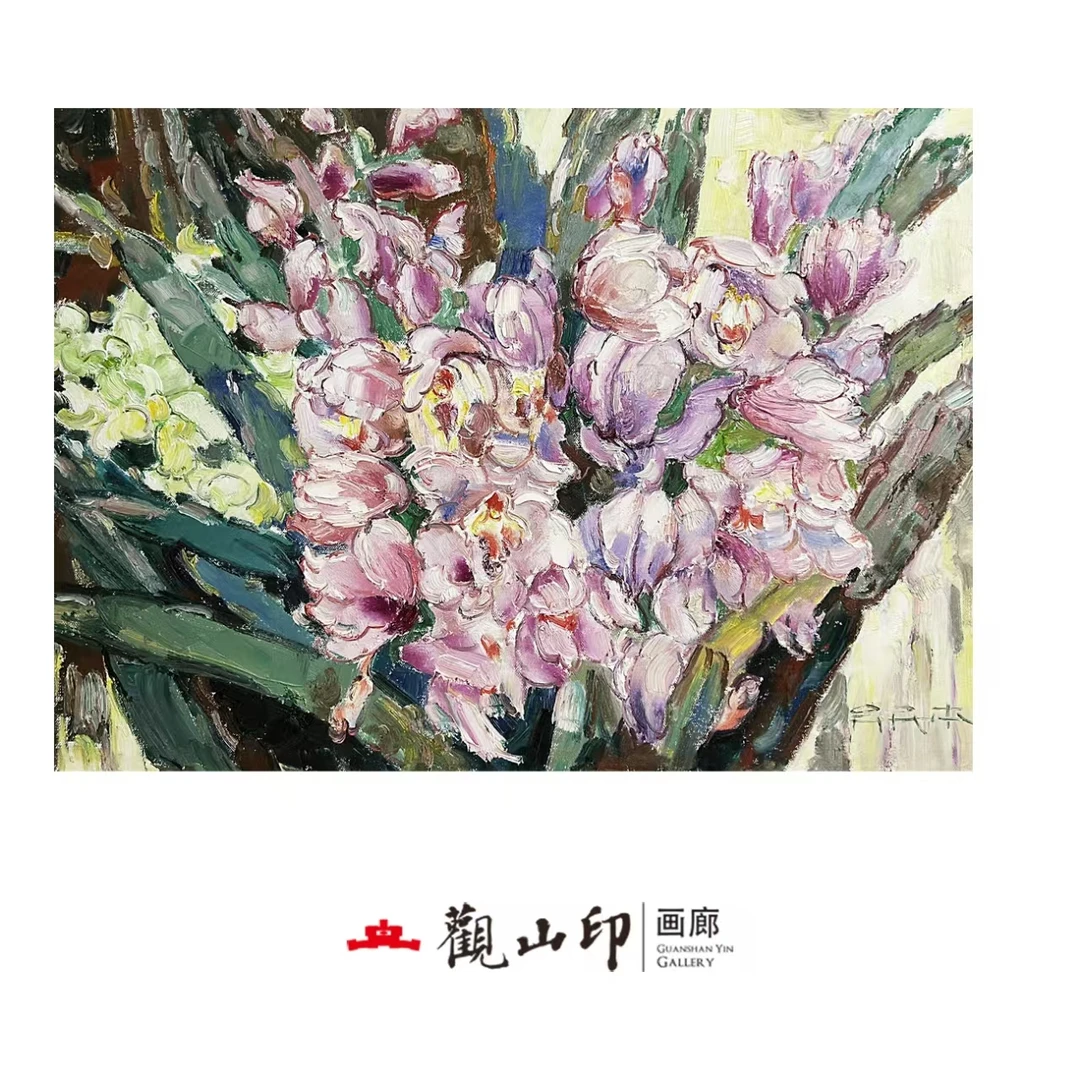 091半夏原创手绘风景油画56.5x77cm花卉作品