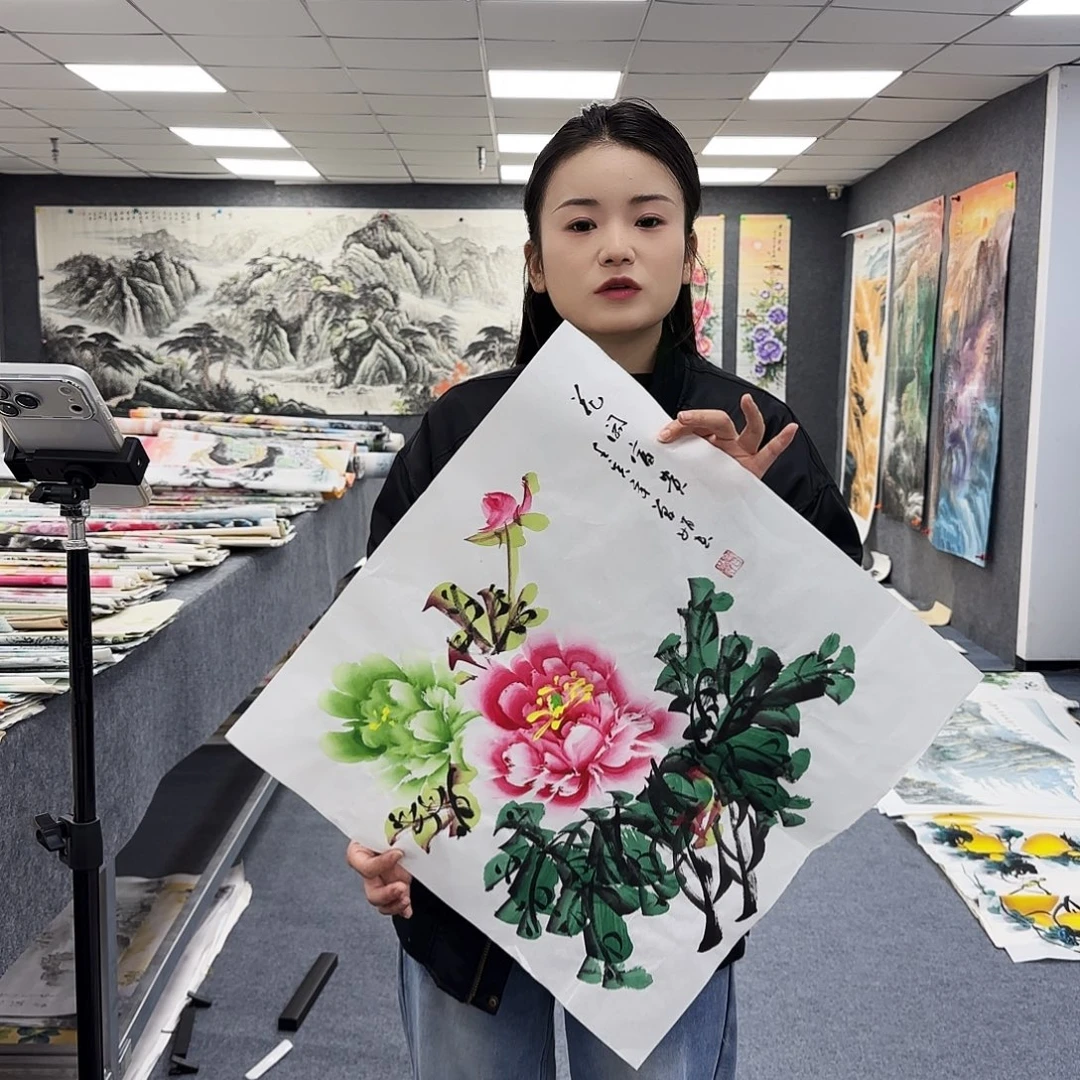 国画作品小姐姐放漏中