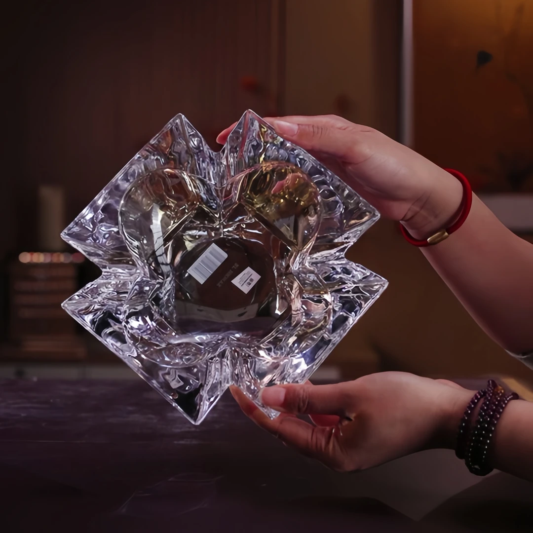 轻奢风大气欧式水晶玻璃烟灰缸办公室家用客厅烟灰缸轻奢创意摆件