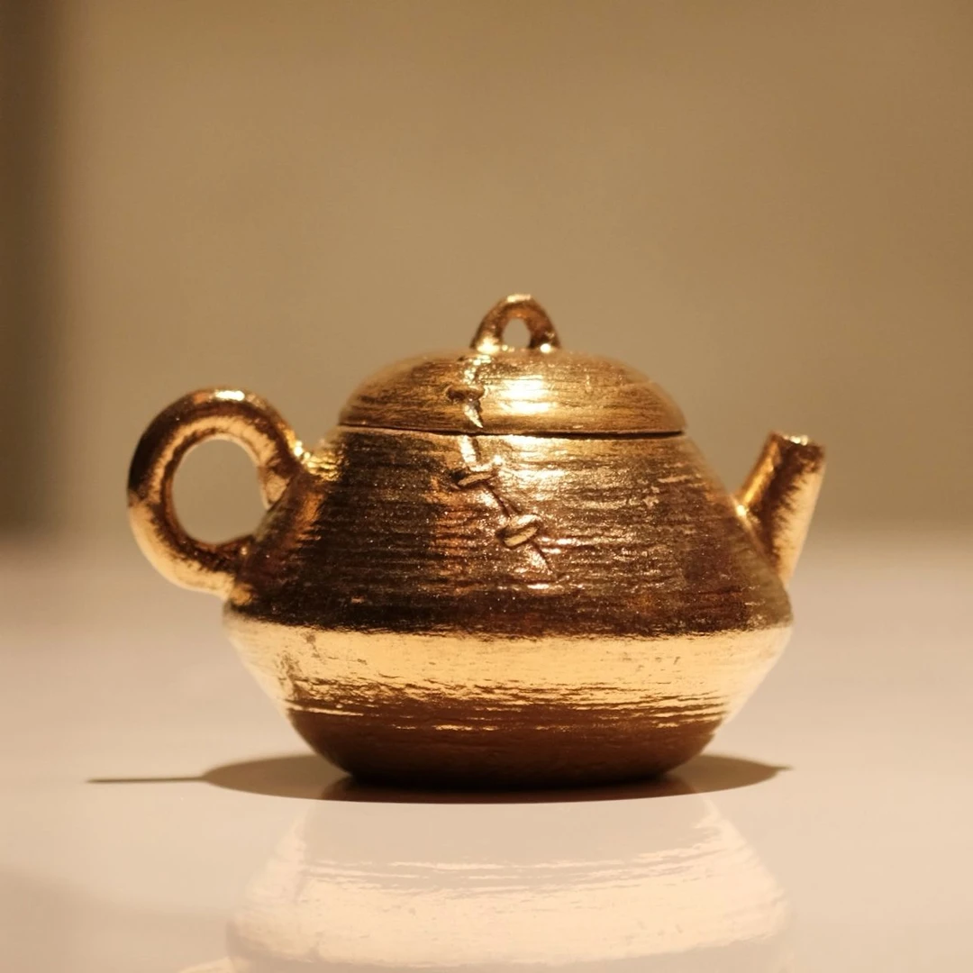 【叁山】金彩锯钉小壶 茶壶 泡茶壶