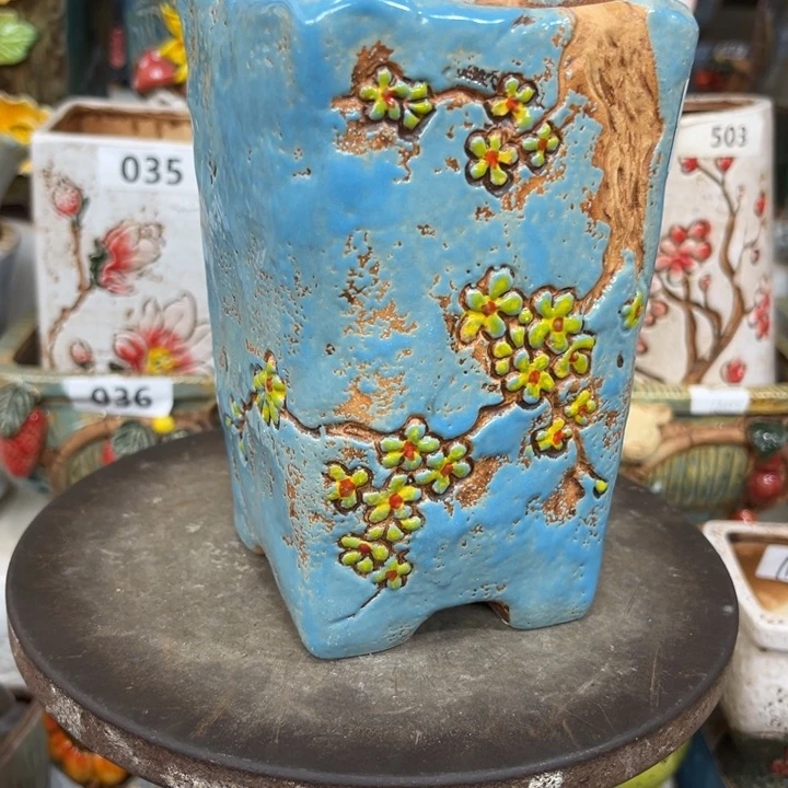 紫砂花盆粗陶材质多肉花盆