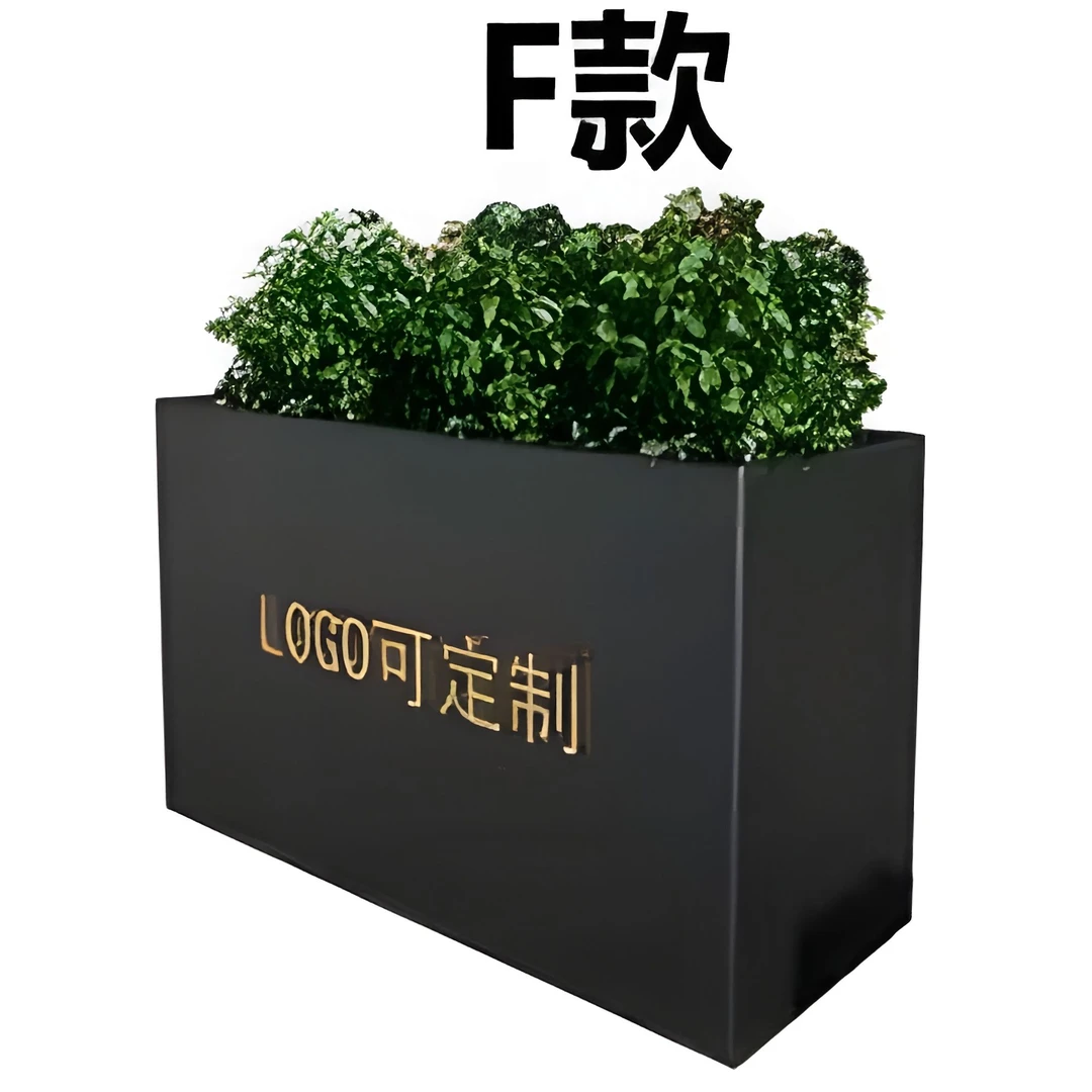 户外镀锌不锈钢长方形花箱定制用于商业街广场等场景园艺花坛