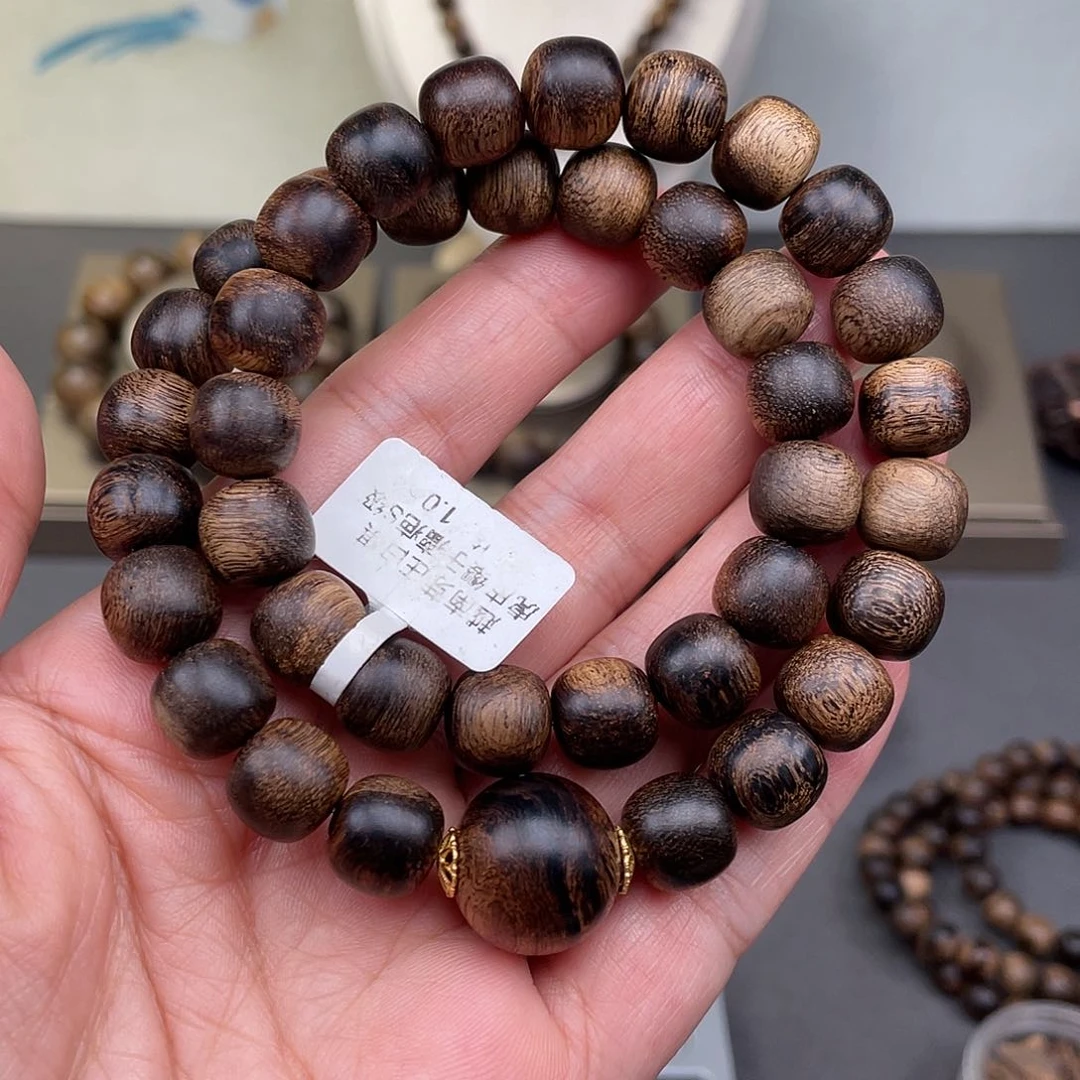沉香手串越南芽庄白棋虎皮瘿子瘤疤s