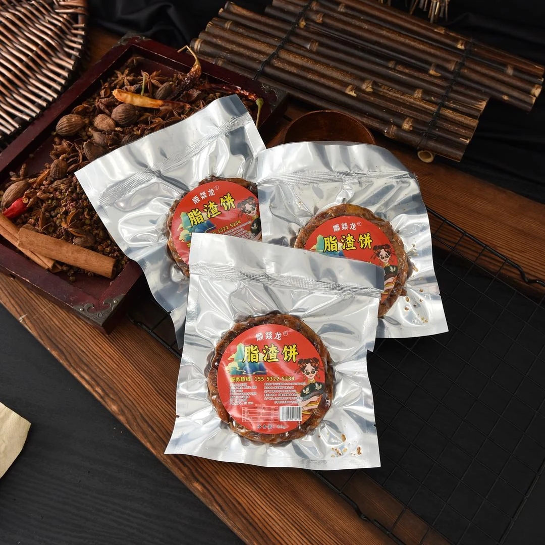 80g开袋即食青岛脂渣纯猪肉精肉条脂渣饼休闲解馋传统零食肉脂渣