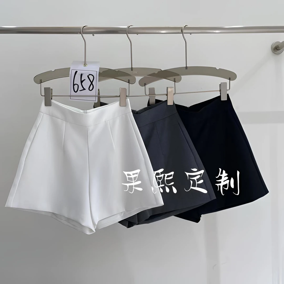 【果熙定制】2025年夏季新款A字西装时尚高腰显瘦百搭短裤女80321