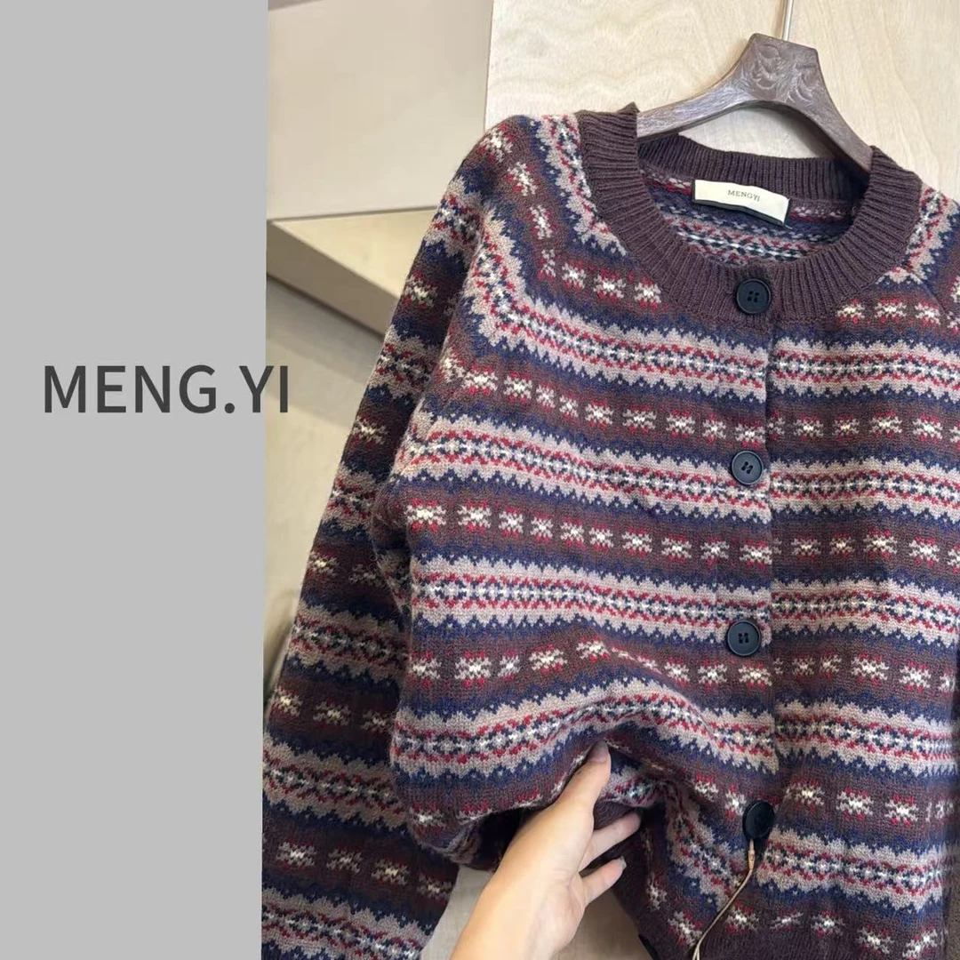 MENG.YI复古风重工厚毛衣5294