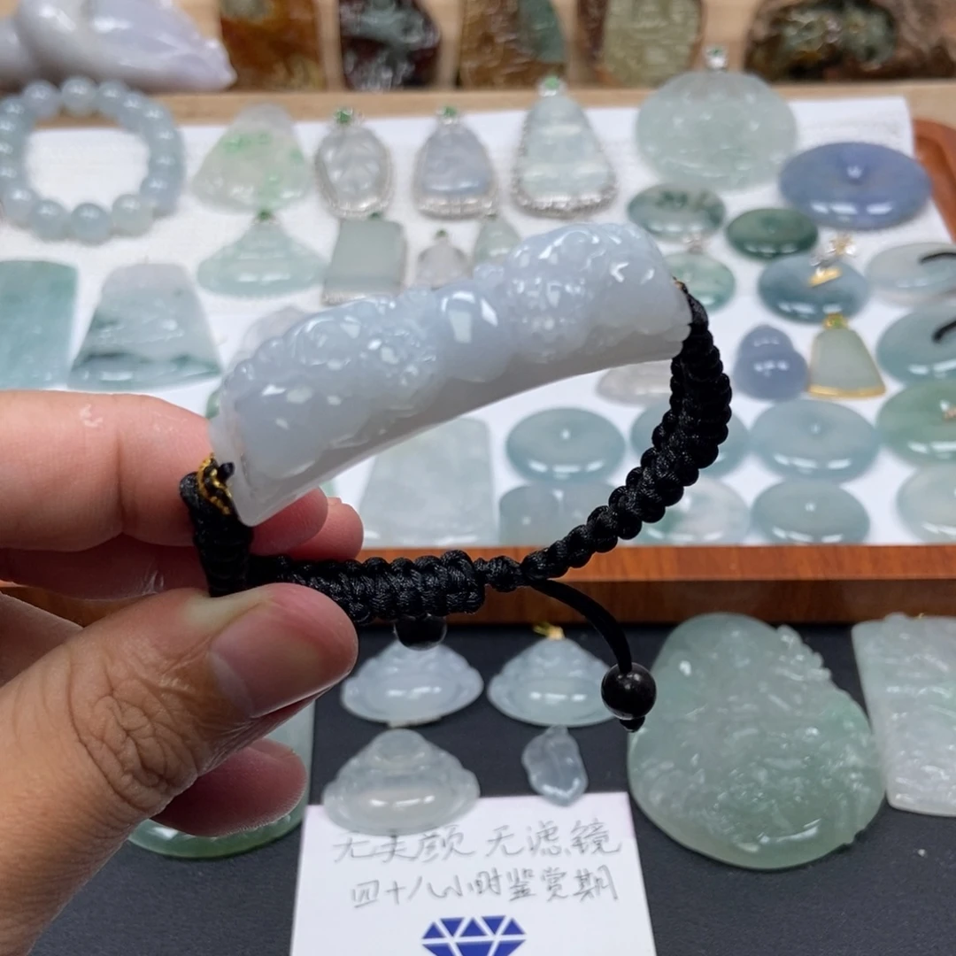 翡翠未镶嵌颈饰貔貅手牌  天然缅甸A货翡翠