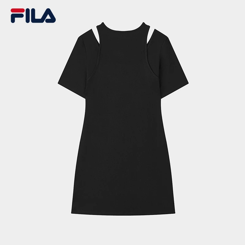 FILA斐乐【欧若风】正品女款休闲百搭夏天透气连衣裙F51W529301F