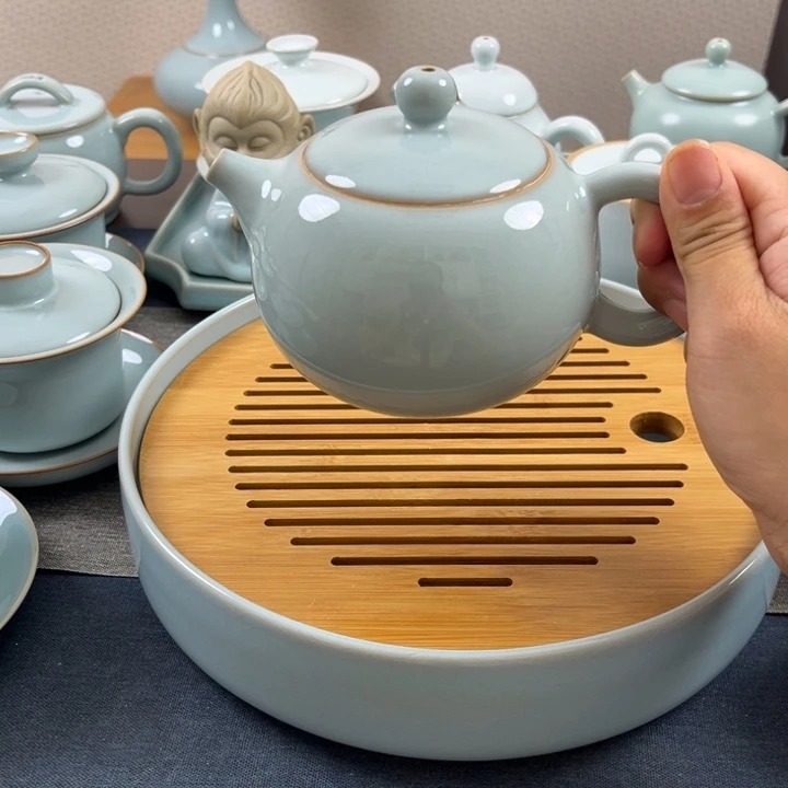 茶杯天青釉大西施壶一级全品