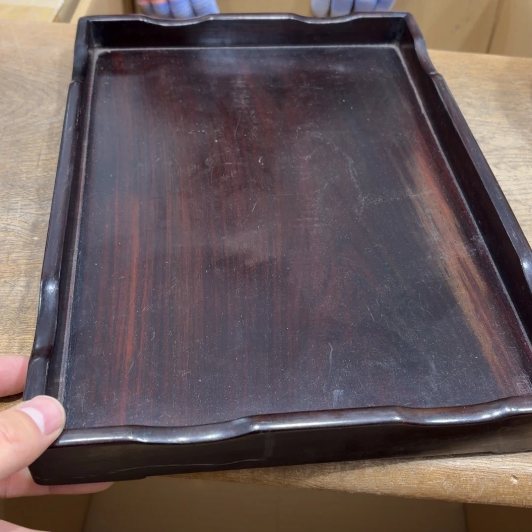 撒***桃红酸枝木类端景台般若中古美术工艺品