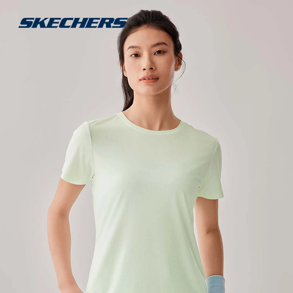 斯凯奇简约休闲短袖T恤女款夏季速干吸湿运动上衣打底衫P225W149