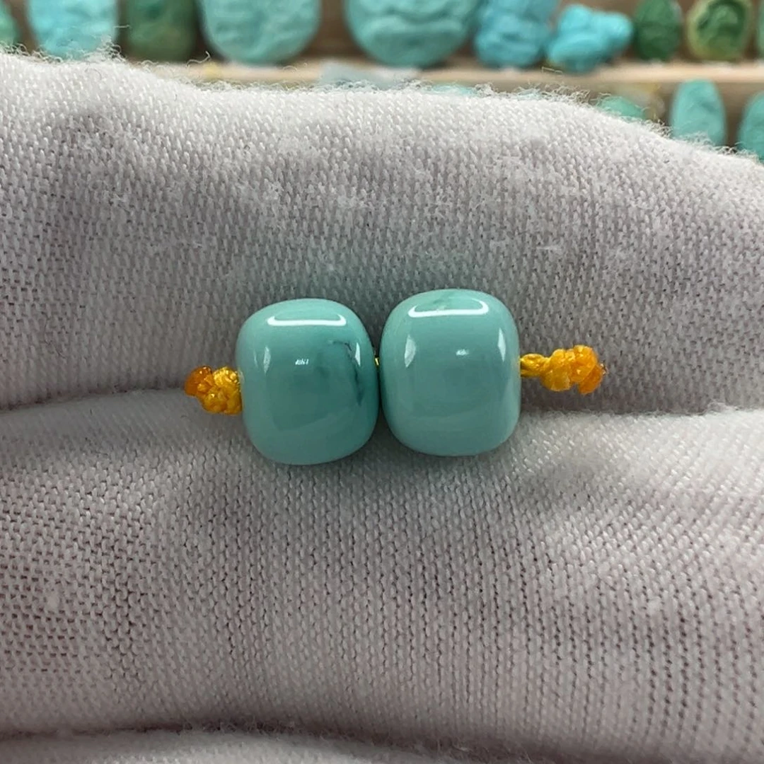 未镶嵌绿松石老型对珠7.8mm