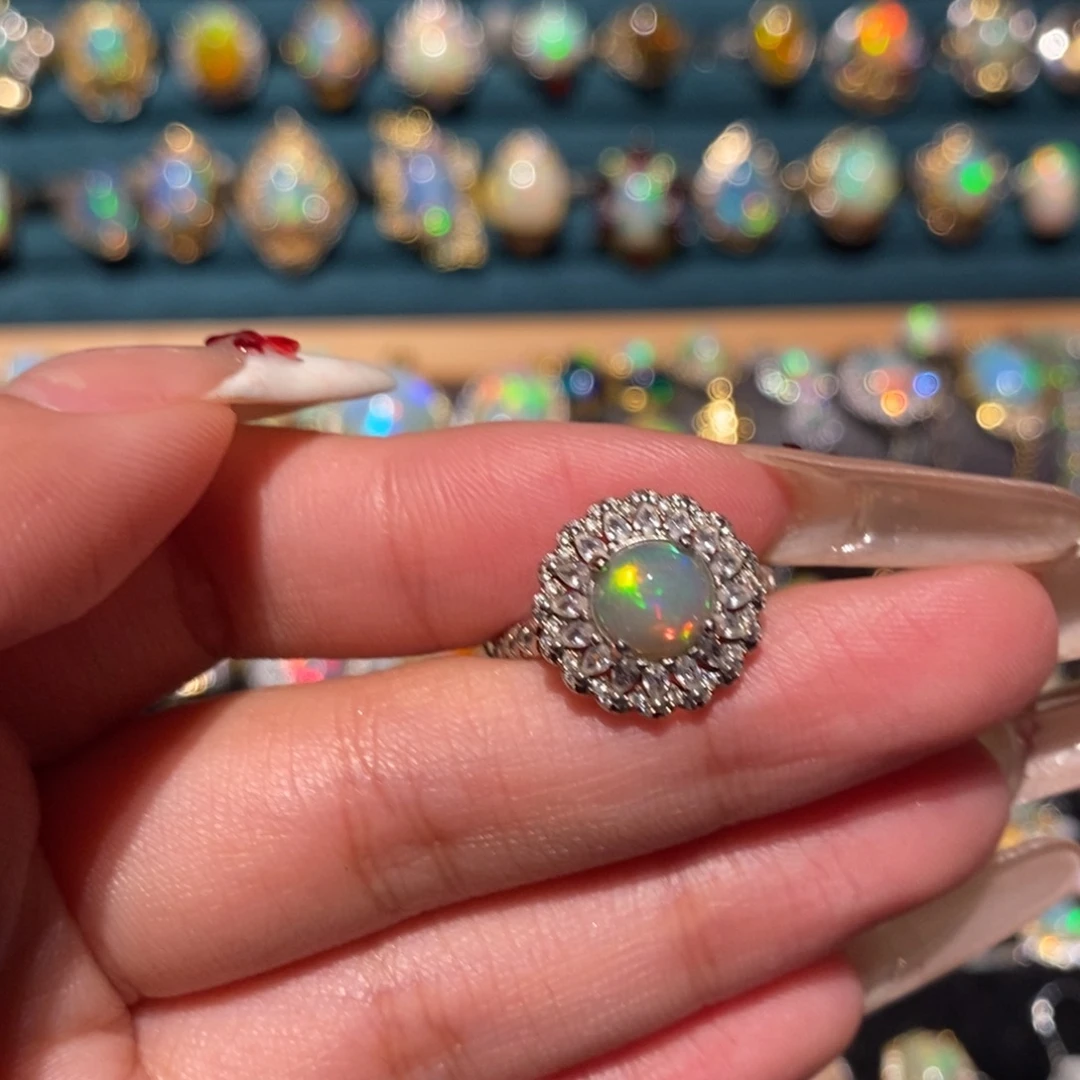 欧泊银S925镶嵌戒指