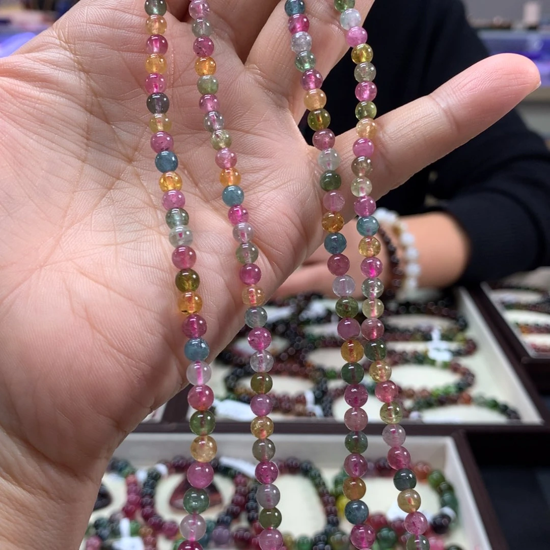 碧玺手链未镶嵌多样性发其一条4.5毫米左右