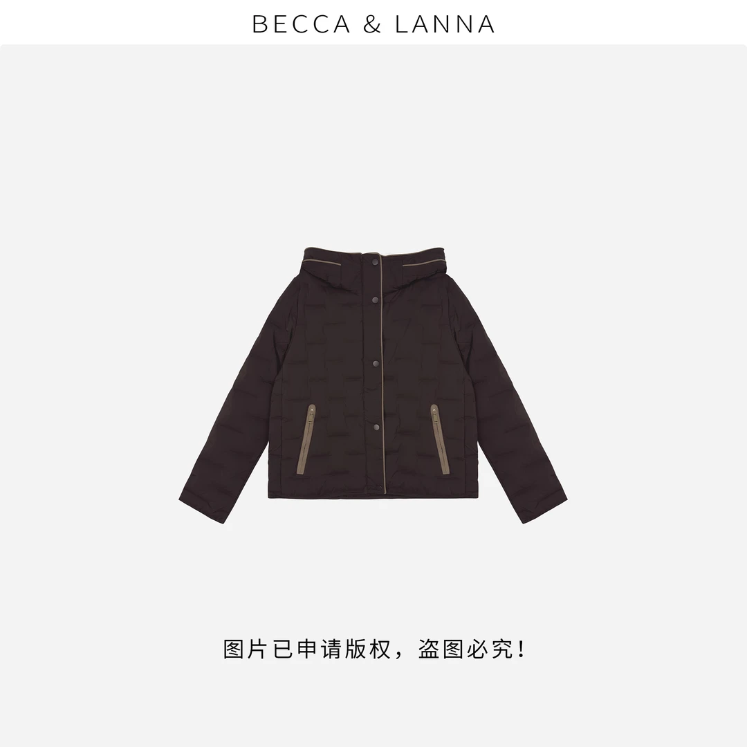 别具一格 D0249 硬货哥女士百搭重磅高弹三防连帽鹅绒羽绒服 女装