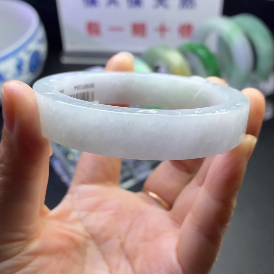 定制翡翠未镶嵌翡翠手镯冰胶紫底