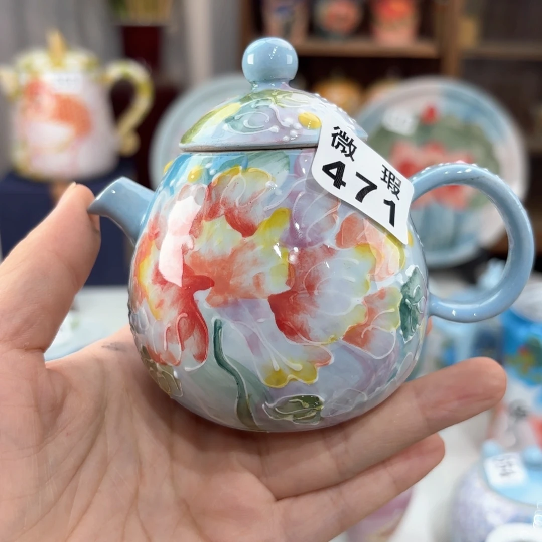 景德镇手绘高温釉下彩陶瓷茶具