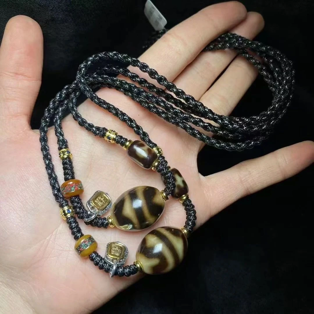 【天赐精选】 TC65776-玛瑙DIY脖挂（双牙）-多样性发其一-21*16mm-