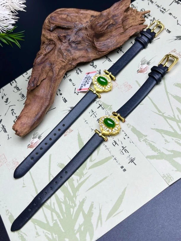 西亚珠宝YF60-和田玉碧玉蛋面手链12*8多样性发其一
