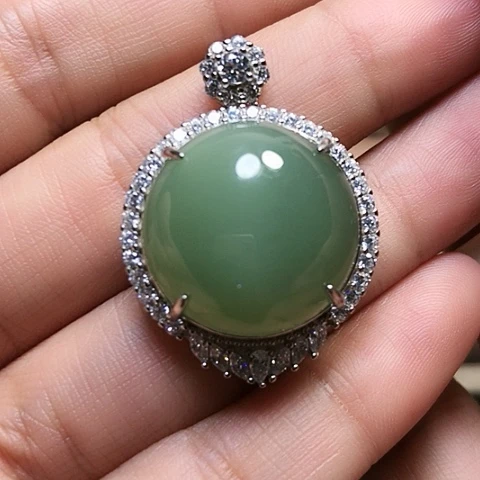 和田玉戒指银S925镶嵌