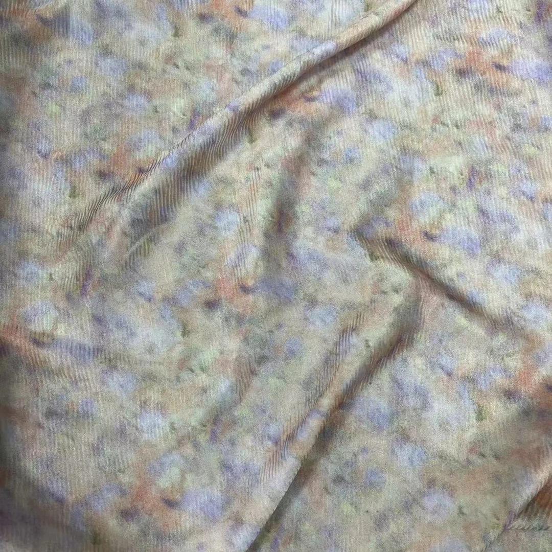 【绒兰】夏季高档 弹丝缎布料 32号 晕染