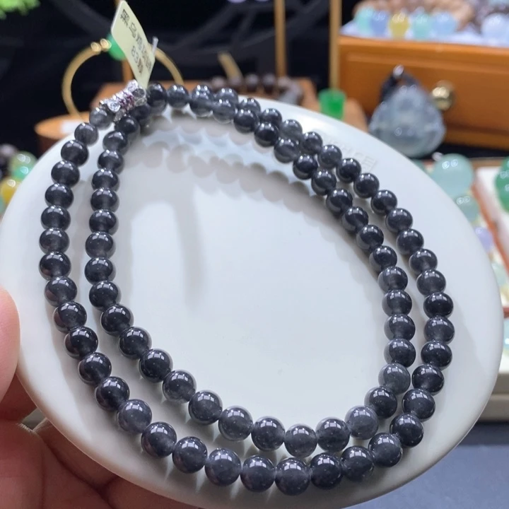 翡翠未镶嵌吊坠(不含链)翡翠黑冰项链卡6