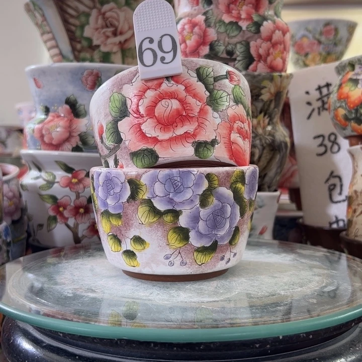 景德镇手绘花盆满38包邮偏远地区除外