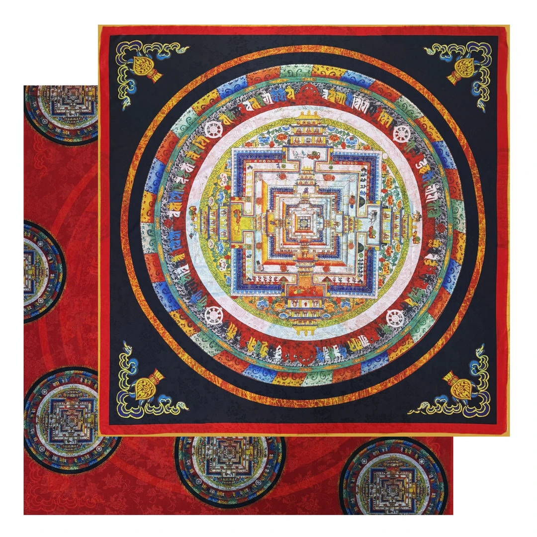 丨彩绘图腾丨香云纱 花萝 提花 镂空 135方巾