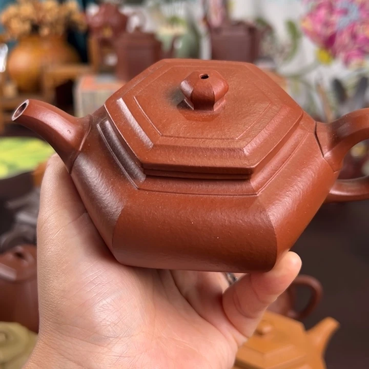 明***过茶壶紫砂朱泥大彬微瑕