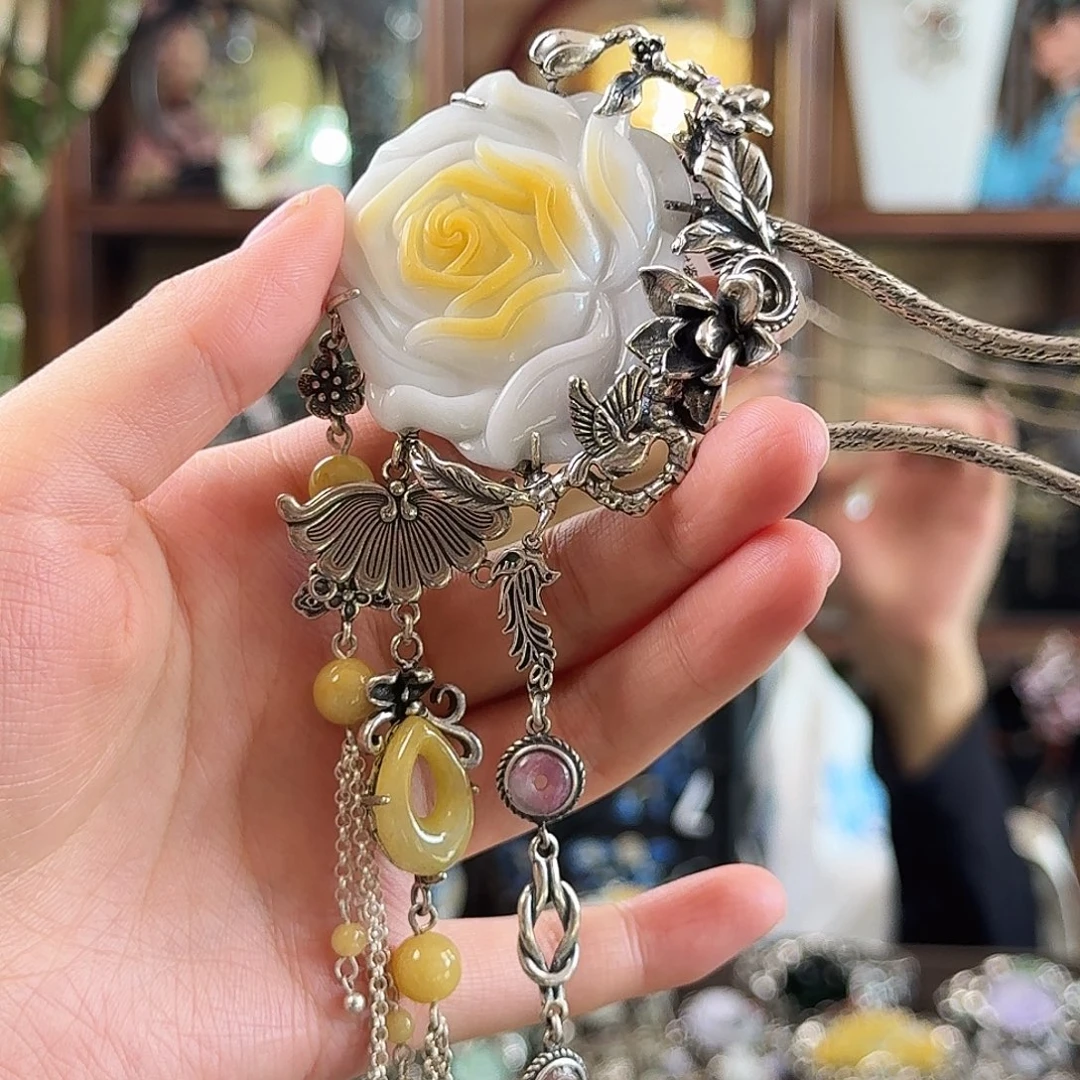 翡翠银S925镶嵌发饰