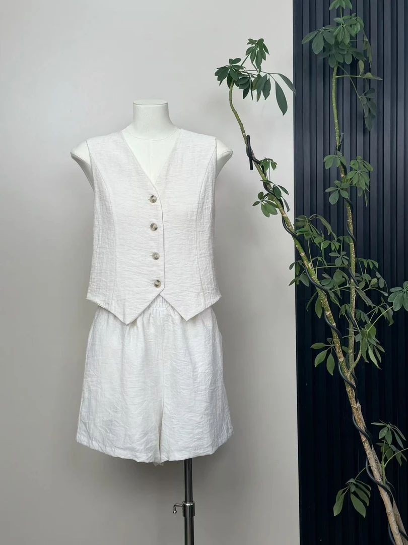 高端老钱风韩版亚麻短裤女春秋2025新款宽松外穿短裤亚麻下装