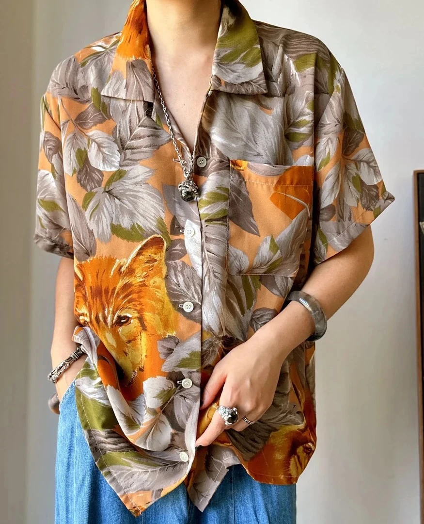 古着vintaqe花衬衫巴洛克直播付款