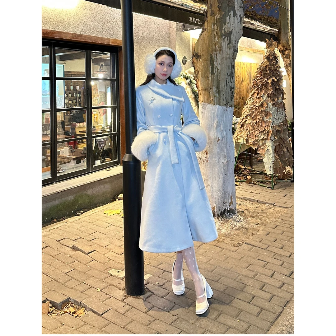 【来古冰川】 长款加棉设计感冬季外套大衣显瘦气质轻奢