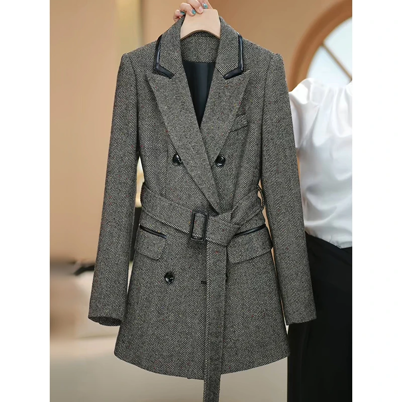 【AMNK服饰】2024秋冬高级灰新款百搭高级简约设计师系列西装套装