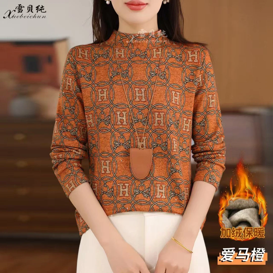 2522澳绒拉毛撒银亮片打底衫