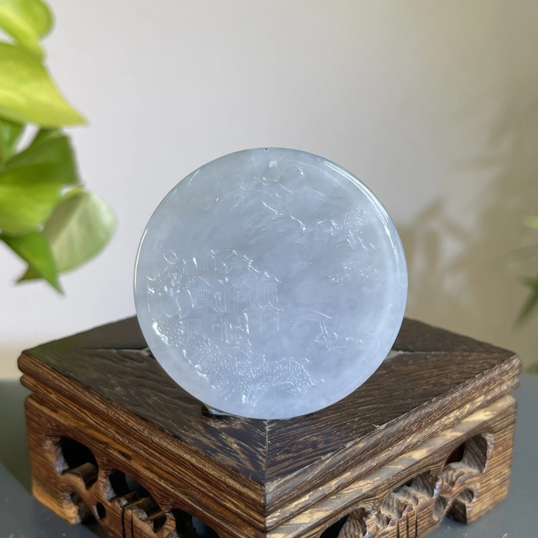 JGB04-137  天然缅甸A货翡翠  山水牌