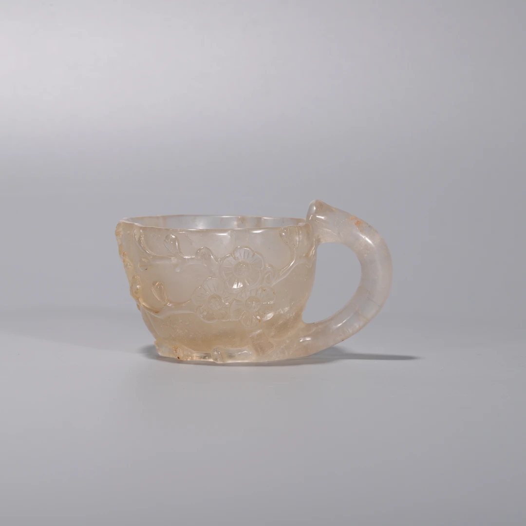lot34  清代  水晶灵芝杯