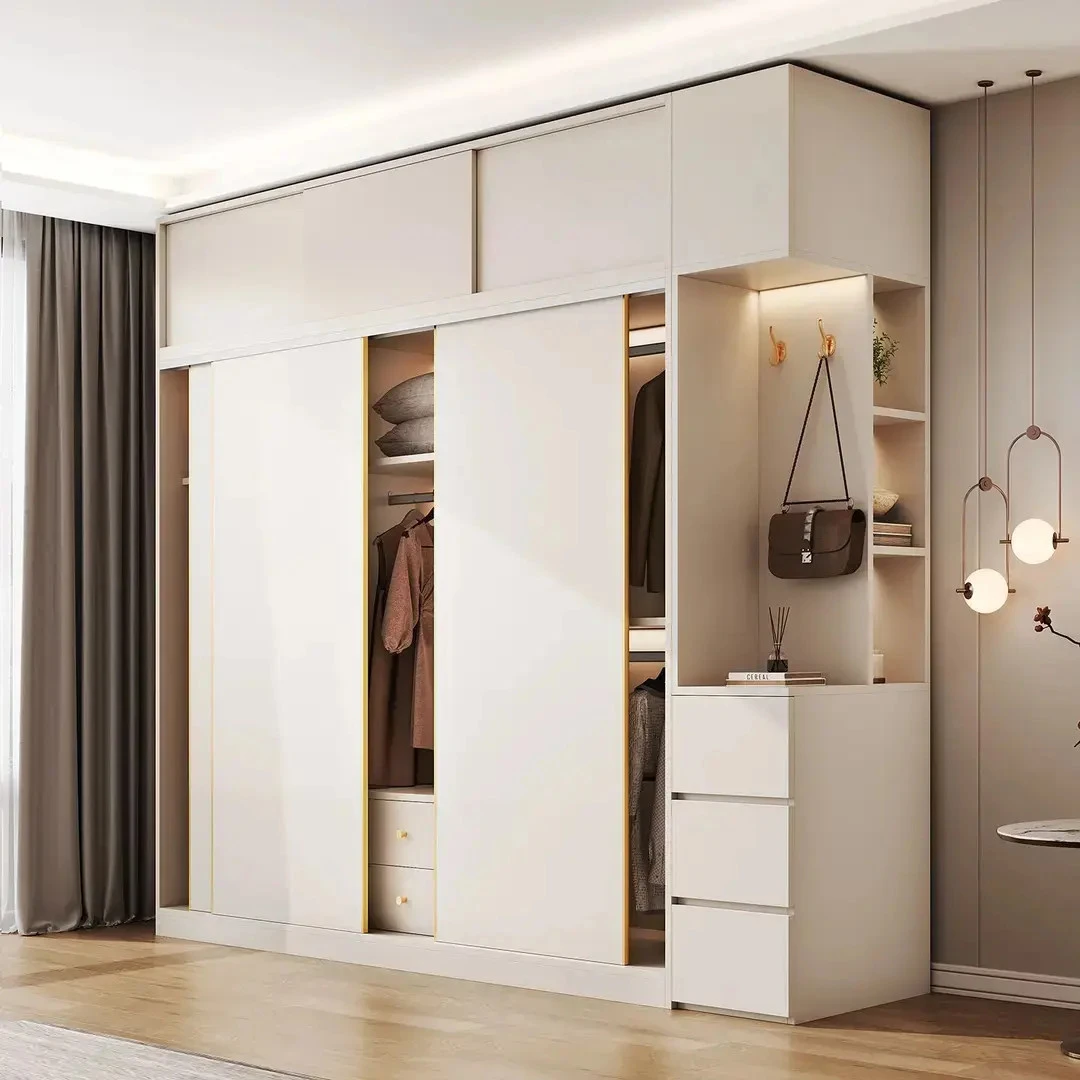 新款实木衣柜推拉门家用卧室现代简约移门小户型大衣橱防霉带抽屉