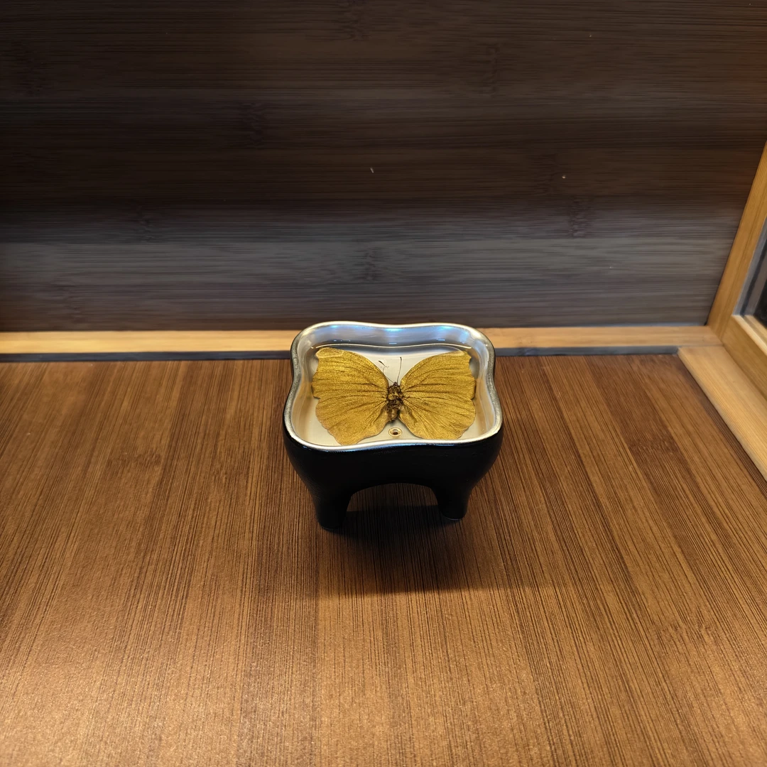 金色真蝴蝶鎏银香插