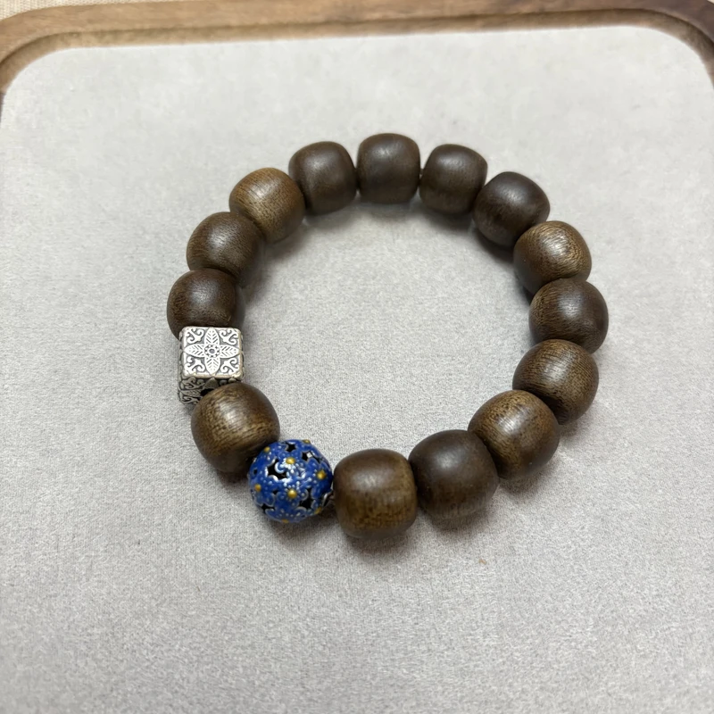 925银手链 老型单圈简约百搭女款手串手链绿12mm