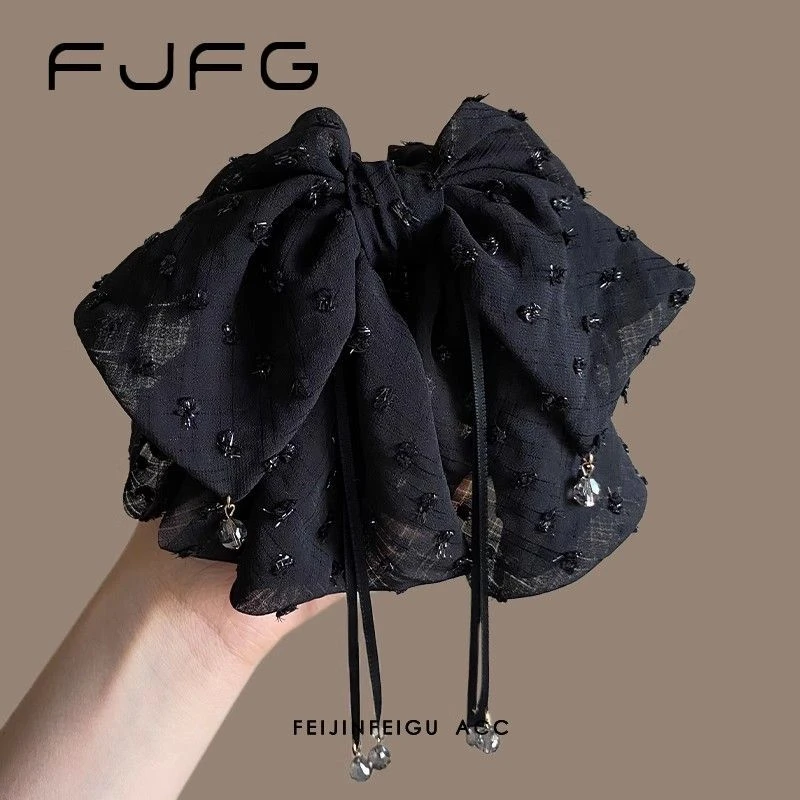 清风阙蝴蝶结马尾夹女气质职业百搭蓬松显发量飘带盘发懒人抓夹新