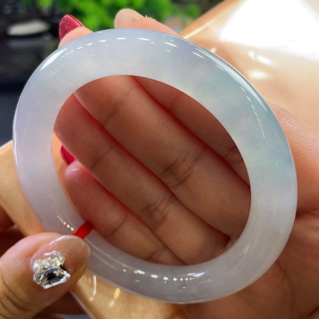 未镶嵌手镯翡翠冰胶蓝紫56.7圈44号