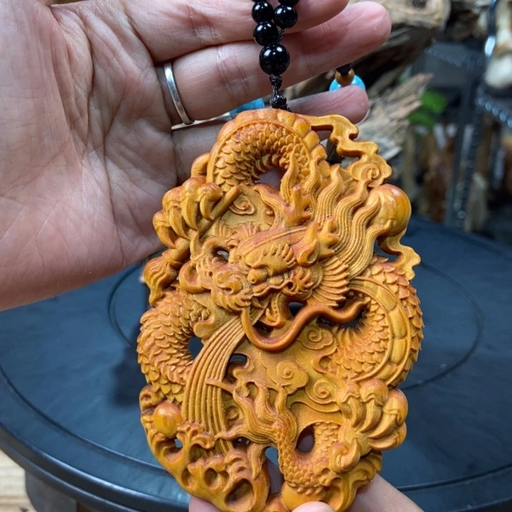 柏木（崖柏）手把件龙牌