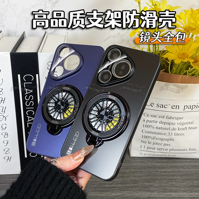 适用华为pura70手机壳新款pura70pro男女保护套支架+防滑镜头全包