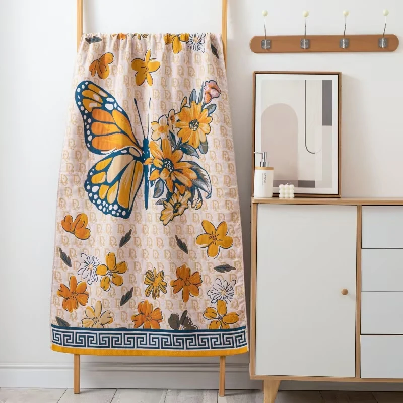 浴巾纱布家用成人男女洗澡小盖毯沙发大毛巾柔软加大裹巾不掉毛