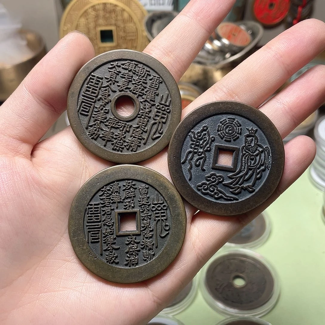 铜   经典天圆地方老君组合山花套装