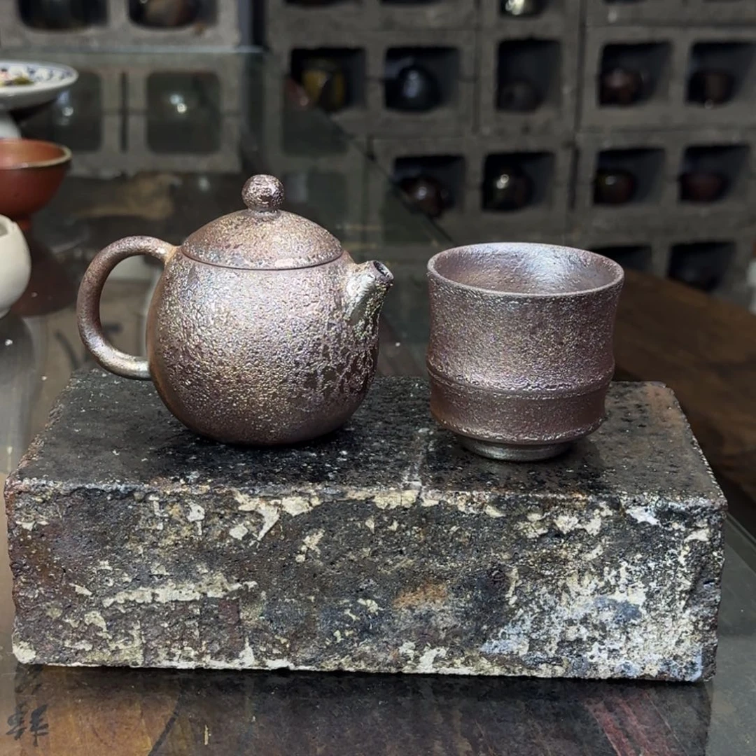 建水紫陶紫泥柴烧茶具