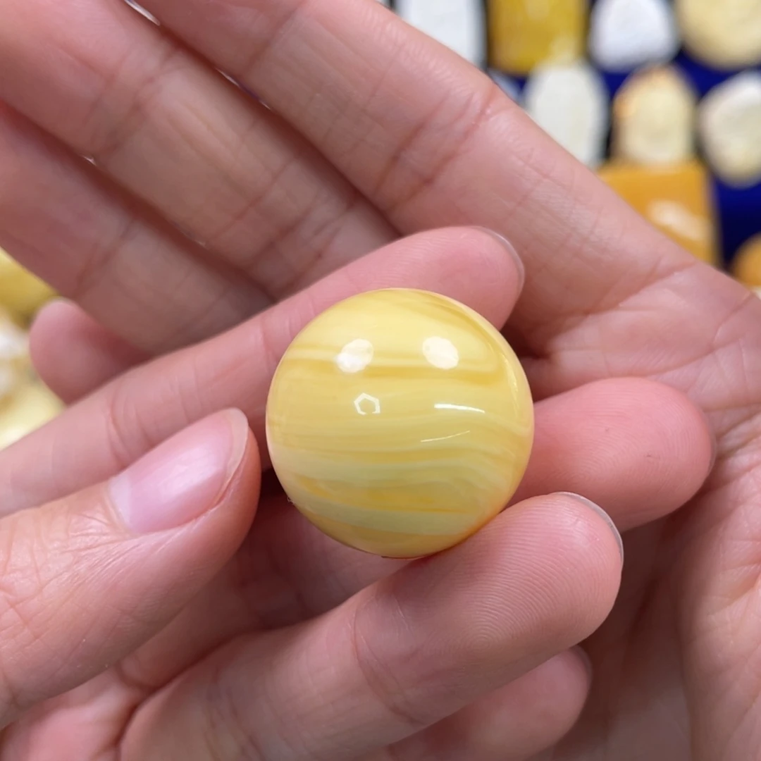 蜜蜡裸石未镶嵌琥珀蜜蜡珠子卡23.5mm